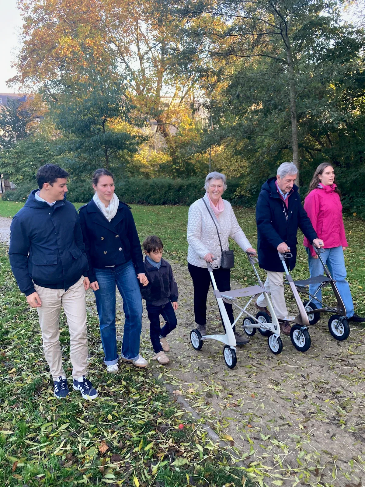 A family spending time together outdoors
